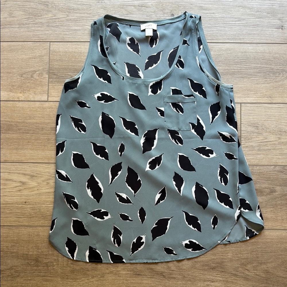 LOFT Blue Relaxed Sleeveless Tank Top